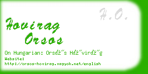 hovirag orsos business card